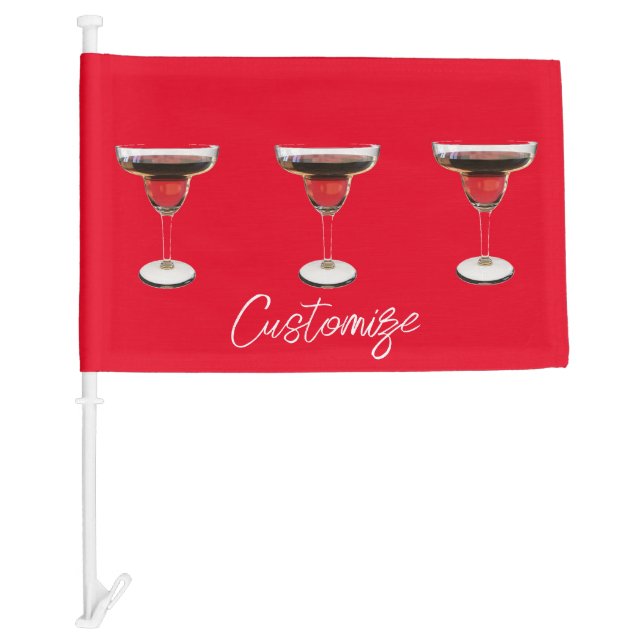 Big Red Margarita Cocktail Drink Thunder_Cove Car Flag (Front)