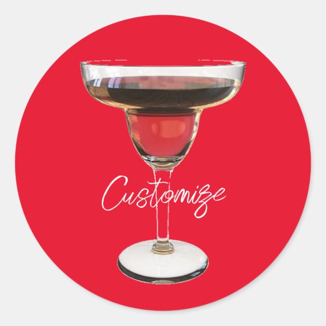 Big Red Margarita Cocktail Drink Thunder_Cove Classic Round Sticker (Front)