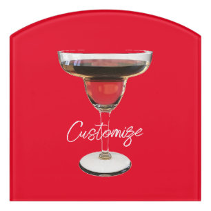 Big Red Margarita Cocktail Drink Thunder_Cove Door Sign