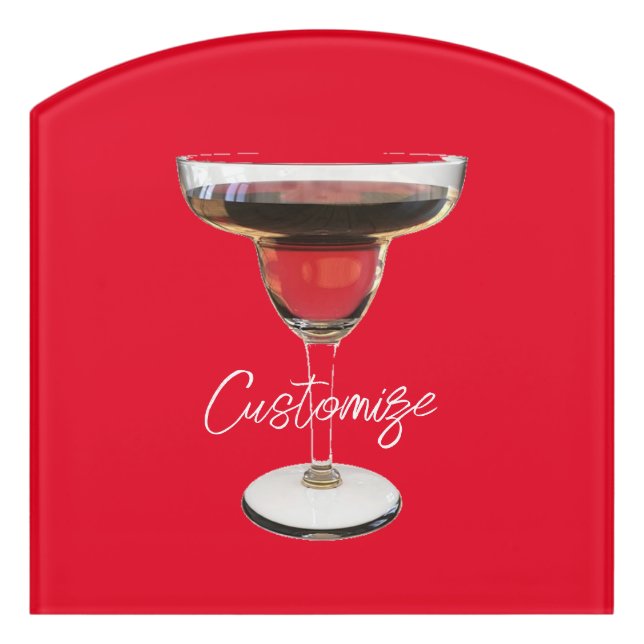 Big Red Margarita Cocktail Drink Thunder_Cove Door Sign (Contour Front)