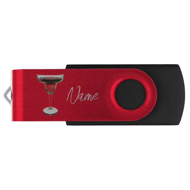 Big Red Margarita Cocktail Drink Thunder_Cove Flash Drive (Back)