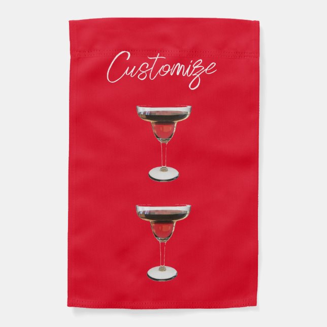 Big Red Margarita Cocktail Drink Thunder_Cove Garden Flag (Front)
