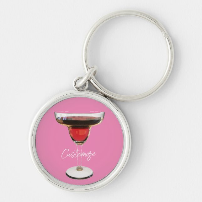 Big Red Margarita Cocktail Drink Thunder_Cove Keychain (Front)