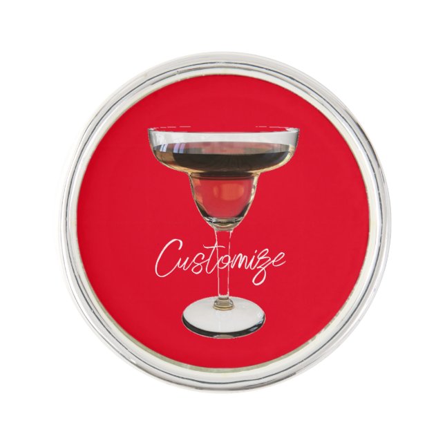 Big Red Margarita Cocktail Drink Thunder_Cove Lapel Pin (Front)