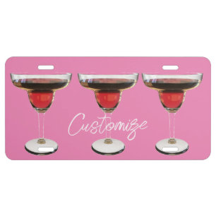 Big Red Margarita Cocktail Drink Thunder_Cove License Plate