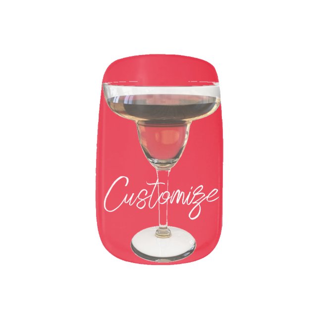 Big Red Margarita Cocktail Drink Thunder_Cove Minx Nail Art (Left Thumb)