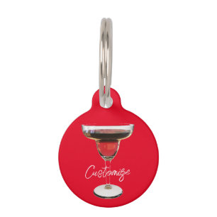 Big Red Margarita Cocktail Drink Thunder_Cove Pet ID Tag