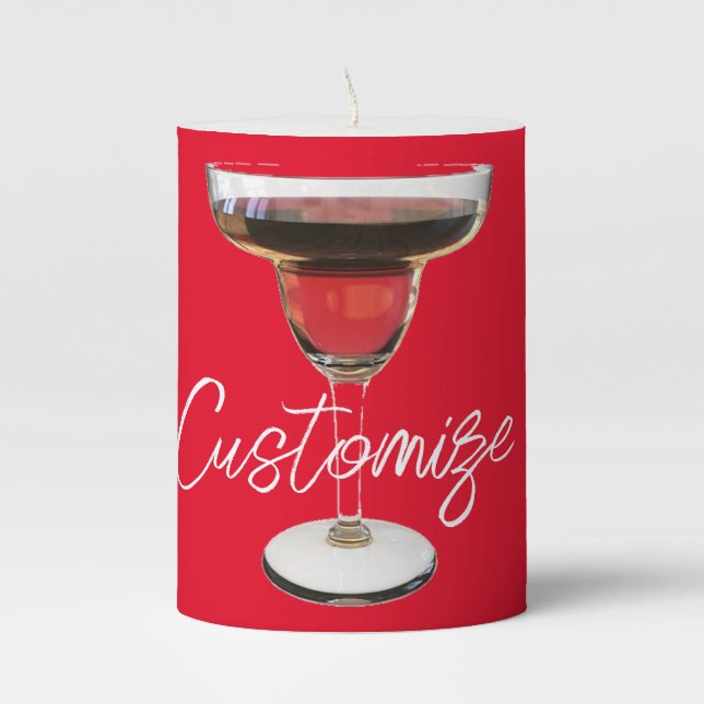 Big Red Margarita Cocktail Drink Thunder_Cove  Pillar Candle (Front)