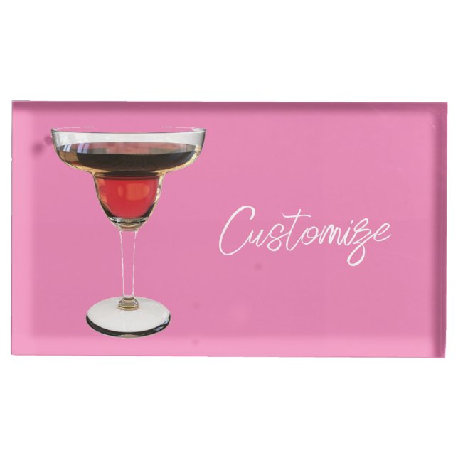 Big Red Margarita Cocktail Drink Thunder_Cove   Place Card Holder (Front)