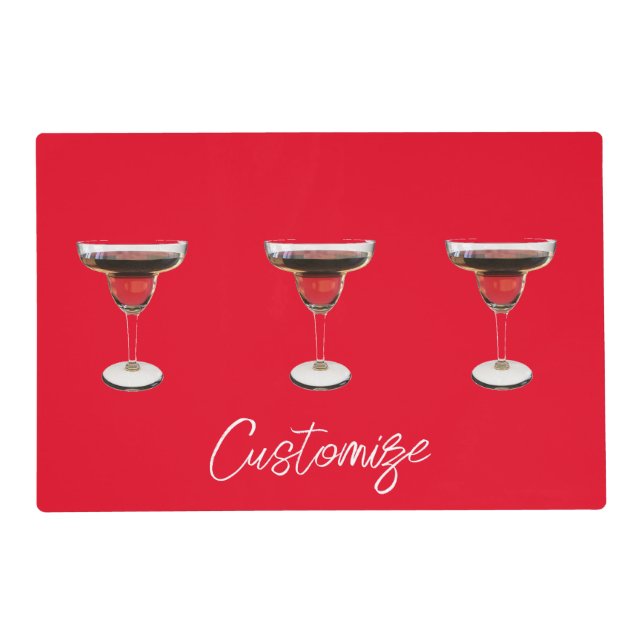 Big Red Margarita Cocktail Drink Thunder_Cove Placemat (Front)