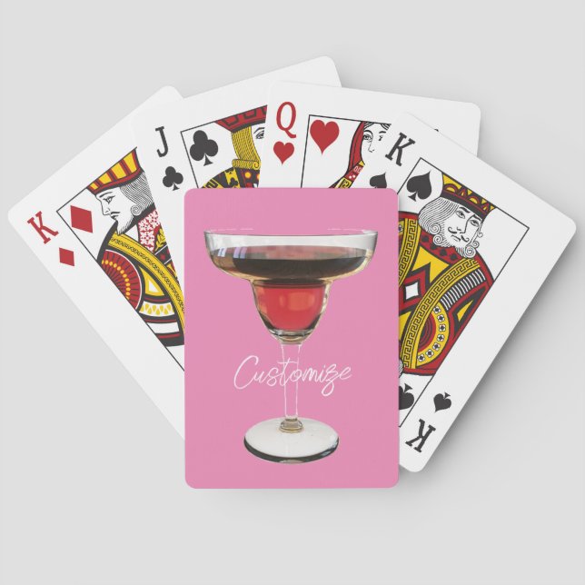 Big Red Margarita Cocktail Drink Thunder_Cove  Poker Cards (Back)