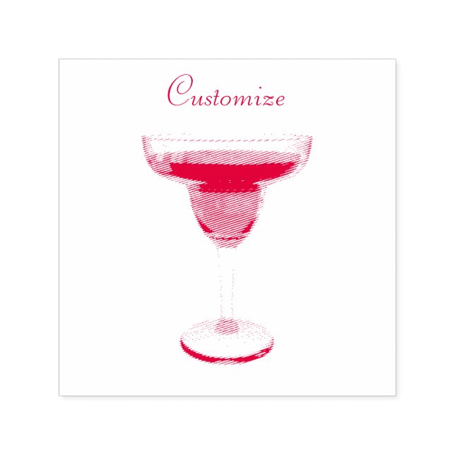 Big Red Margarita Cocktail Drink Thunder_Cove  Self-inking Stamp (Design)