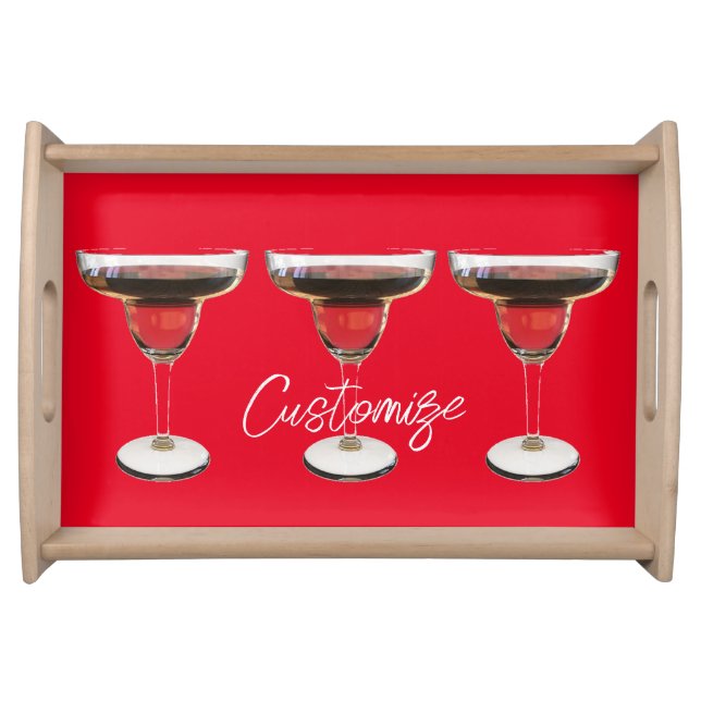 Big Red Margarita Cocktail Drink Thunder_Cove Serving Tray (Front)