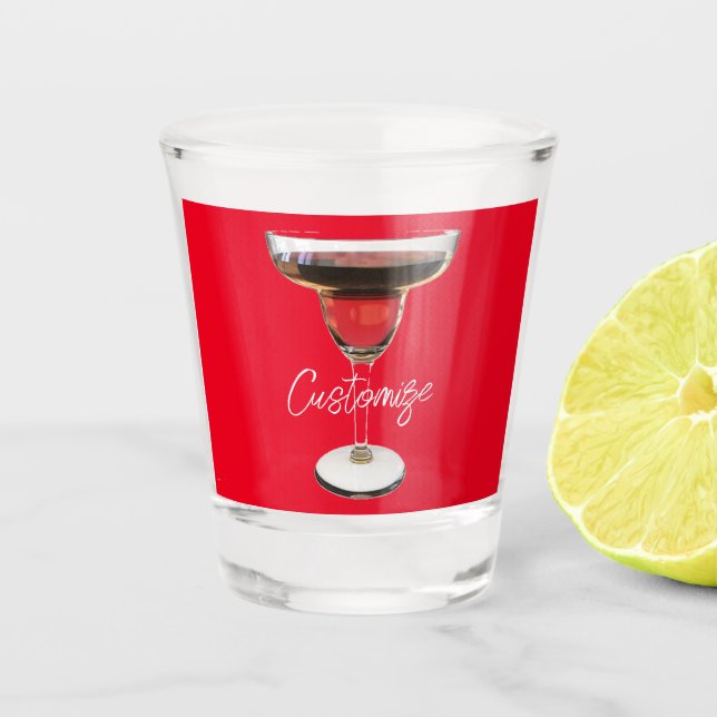 Big Red Margarita Cocktail Drink Thunder_Cove Shot Glass (Front)