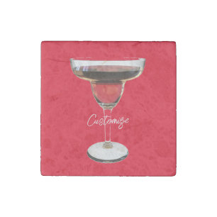 Big Red Margarita Cocktail Drink Thunder_Cove Stone Magnet