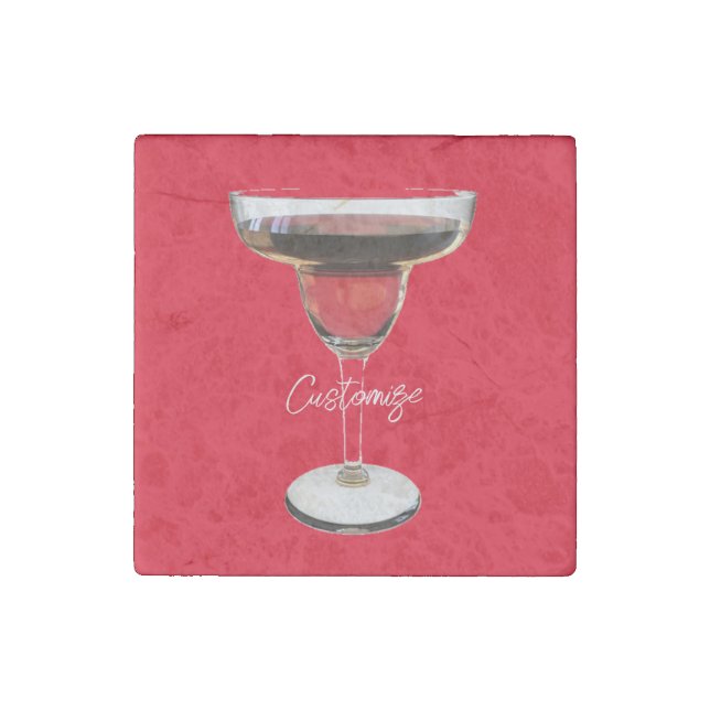 Big Red Margarita Cocktail Drink Thunder_Cove   Stone Magnet (Front)