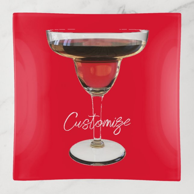 Big Red Margarita Cocktail Drink Thunder_Cove Trinket Tray (Front)