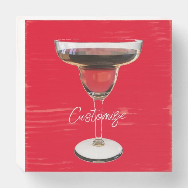 Big Red Margarita Cocktail Drink Thunder_Cove Wooden Box Sign (Front Horizontal)