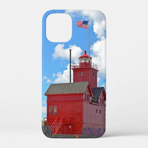 Big Red Michigan Lighthouse iPhone 12 Mini Case