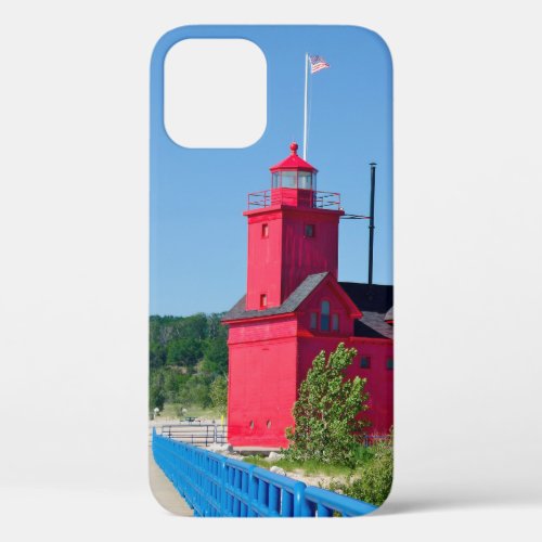 Big Red Michigan Lighthouse iPhone 12 Case