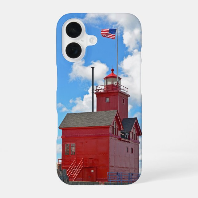 "Big Red" Michigan Lighthouse Iphone Case (Back)