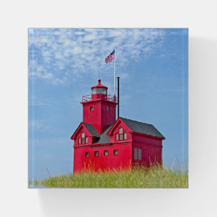Big Red Michigan Lighthouse Paperweight