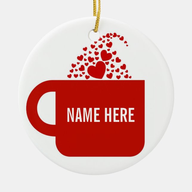 Big Red Mug Ceramic Ornament (Front)