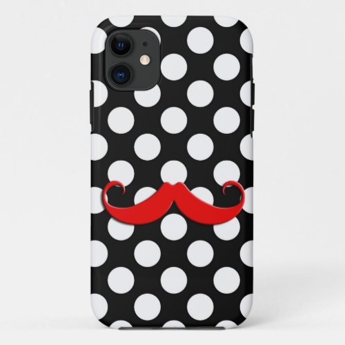 Big red mustache iPhone 11 case