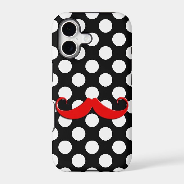 Big red mustache iphone case (Back)