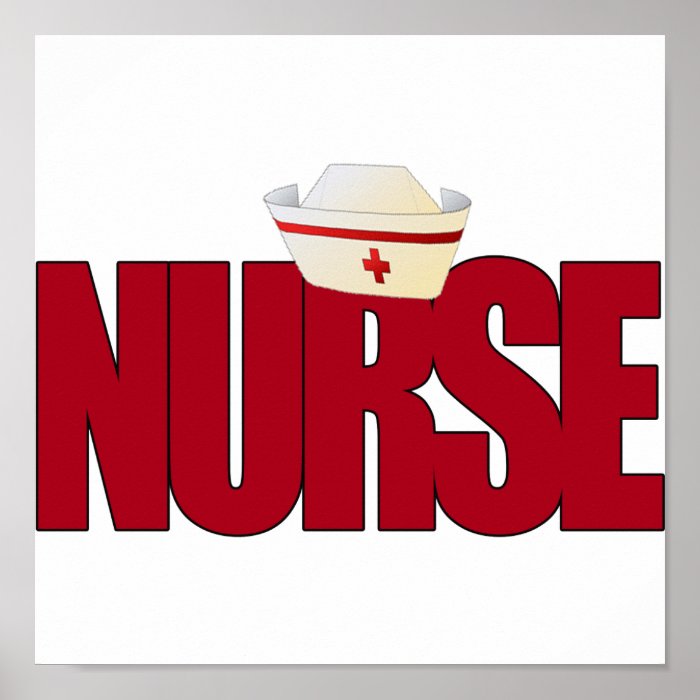 BIG RED NURSE WITH NURSING CAP POSTER