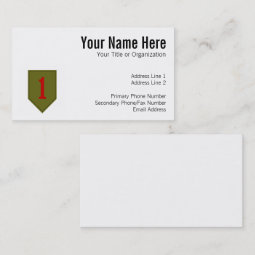 Big Red One, 1st ID Patch Business Card | Zazzle