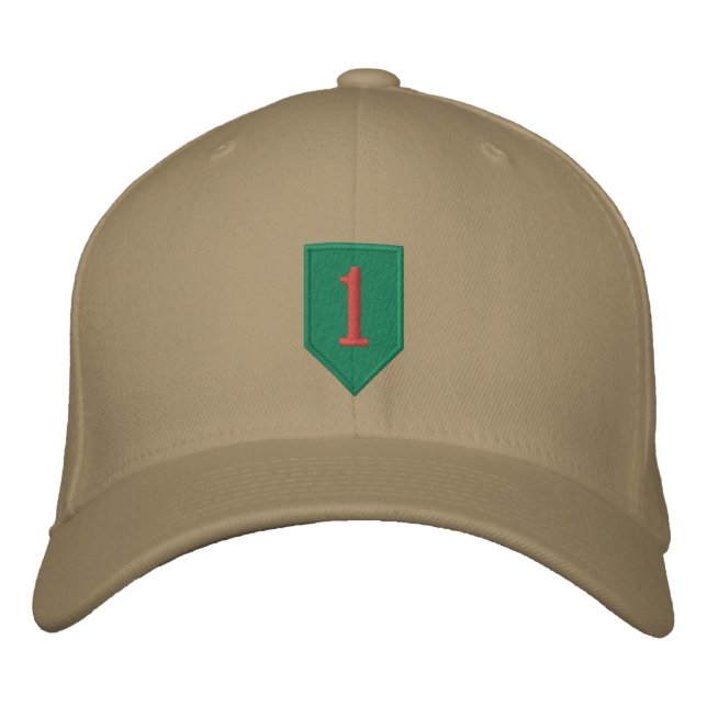 Big Red One Patch Embroidered Baseball Hat (Front)
