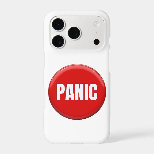 Big Red Panic Button Funny Joke Fear Stress Case-Mate iPhone Case (Back)