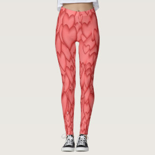 Big RED & PINK Hearts ! YOGA PANTS Comfy Leggings
