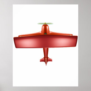 Big Red Plane Aviation Poster