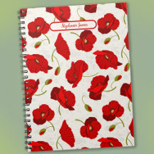 Big Red Poppies Spiral Photo Notebook