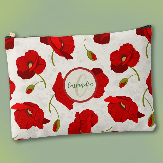 Big, Red Poppies, with Monogram Accessory Pouch (Creator Uploaded)