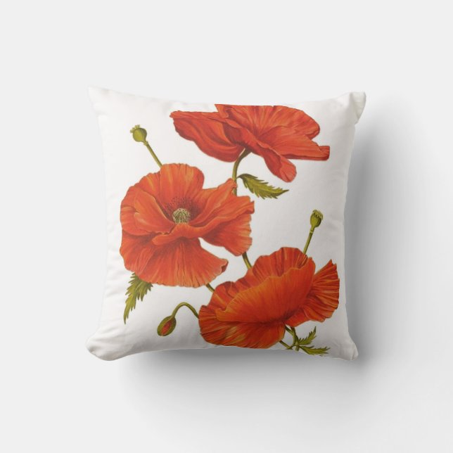 Big Red Poppy Cushion (Front)