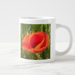 Big red poppy giant coffee mug