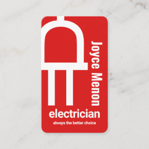 Big Red Power Plug Electricity Business Card