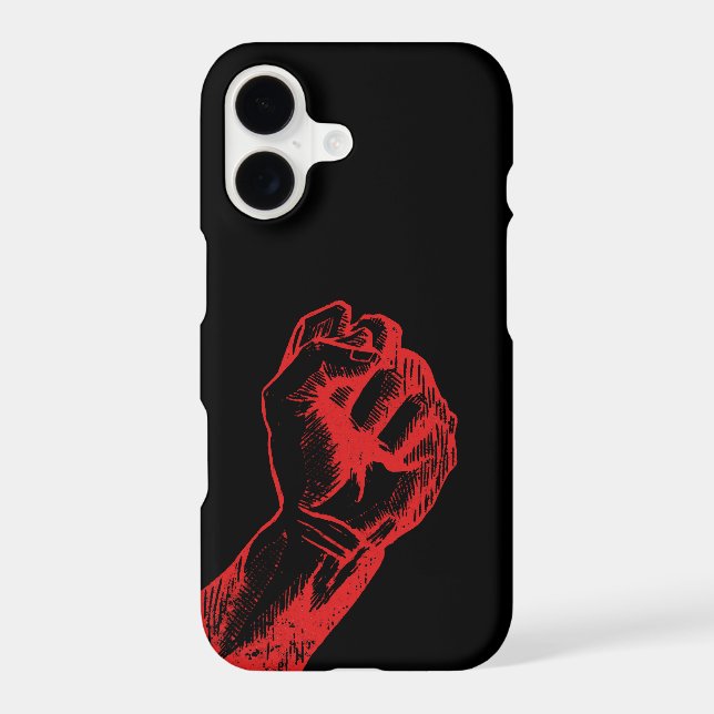 Big Red Raised Defiant Fist Case-Mate iPhone Case (Back)