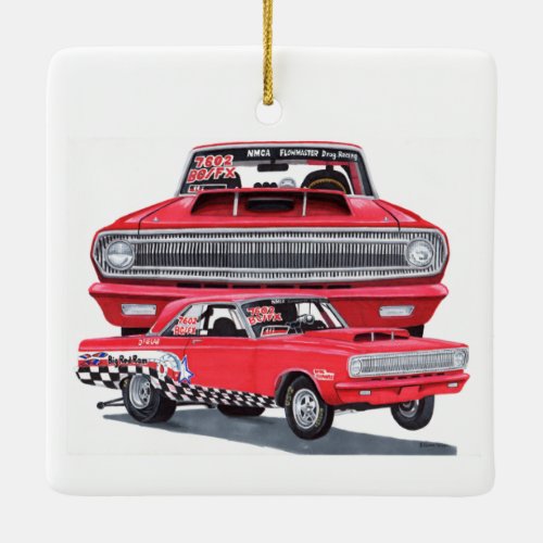 Big Red Ram Ceramic Ornament