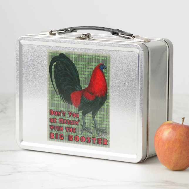 Big Red Rooster Metal Lunch Box (In Situ)