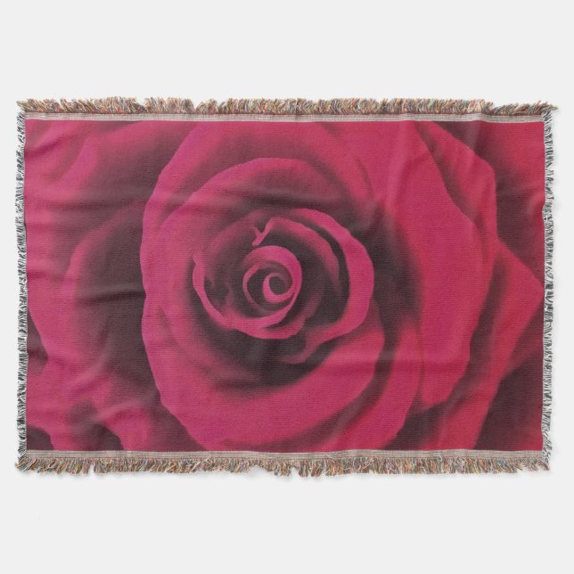 Big Red Rose Throw Blanket (Front)