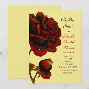 Big Red Rose & Yellow Any Color Event Party Invitation