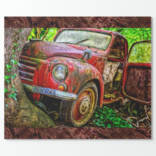 BIG RED RUST BUCKET WRAPPING PAPER