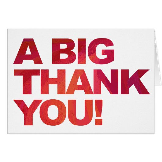 Big Red Thank You Cards (Front Horizontal)