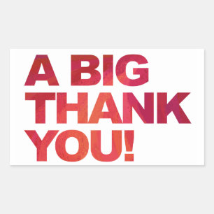 Big Red Thank You Rectangular Sticker