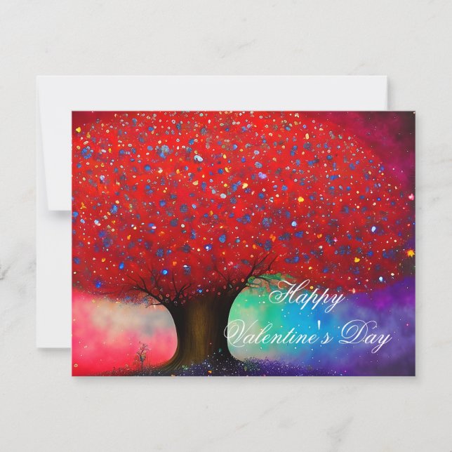 Big red tree valentine  holiday card (Front)