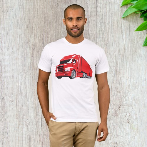 Big Red Truck Transport Vehicle T_Shirt